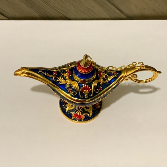 Gold And Blue Small Genie Lamp - Picture 9 of 10